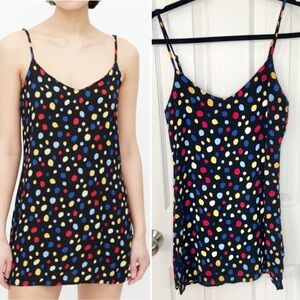 Reformation Seville Mini Slip Dress in Fiesta Polka Dot Size XS